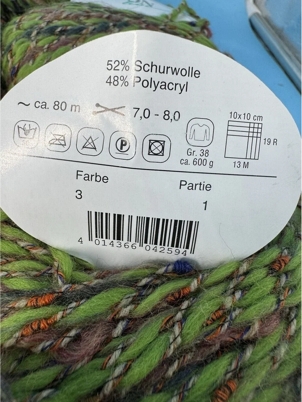 ON line LINIE 76 CUP Yarn Lot of 8 Color 3 Virgin Wool Blend Germany Knit Croche